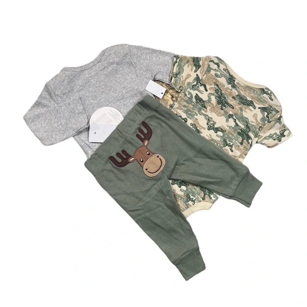 NWT Koala Baby Boys Camping S’mores 3pc Bodysuits & Pant Set